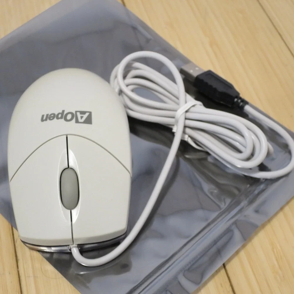Logitech AOpen USB Optical Mouse M-BJ69 Bright Red Light Wired Scroll -Tested 03